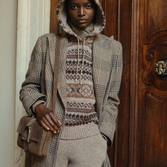 Ralph Lauren Collection ~ Fall 21 Isla Truffle & Morel Glen Plaid Wool Top Coat - Picture 3 of 17